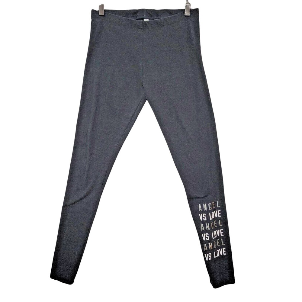 PINK Victoria's Secret Leggings Woman's‎ Size S/P  Heather Grey Angel vs Love